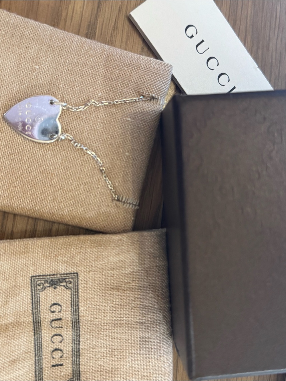 Gucci Silver Heart Charm Necklace - Silver